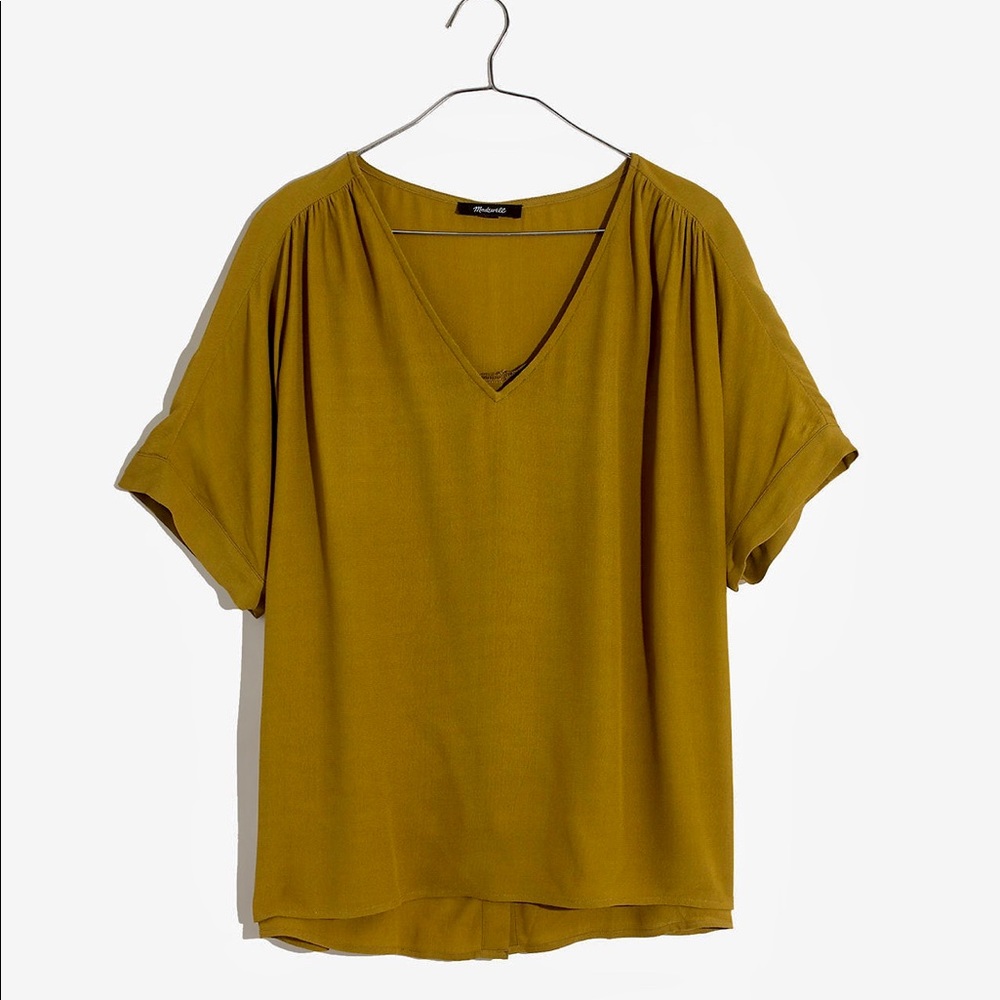 Drapey V-Neck Button-Back Top NWT